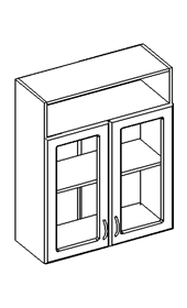 шкаф ниша 2 двери 2 стекла